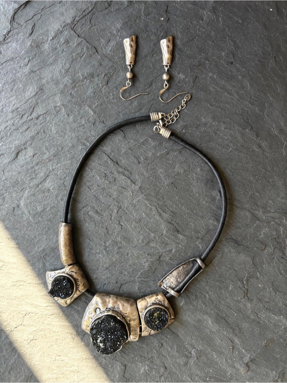 Modern Art Face Statement Necklace Set